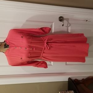 Liz Claiborne peach cute shirt dress size 10